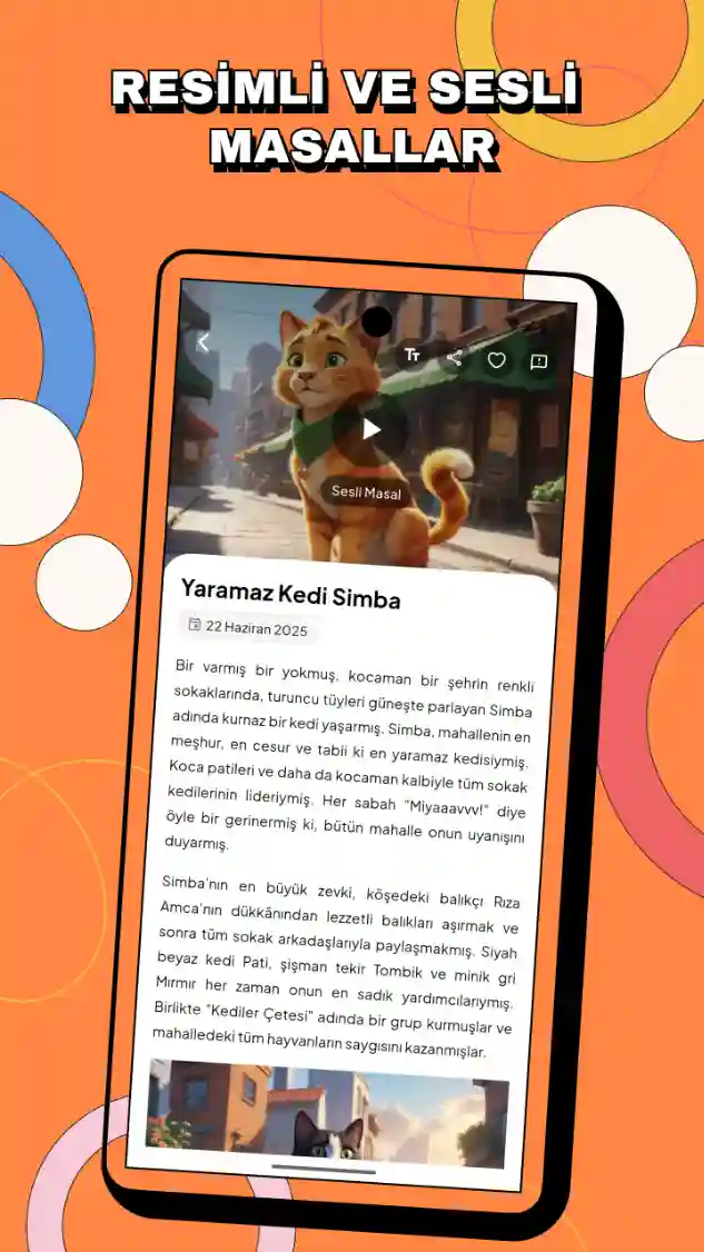 Sesli masal dinleme ekranı